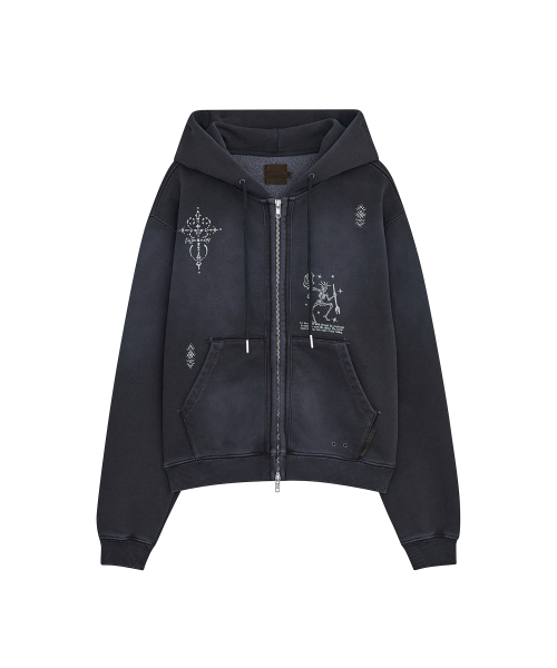 STONE CROSS HOOD ZIP UP тёмно-синий