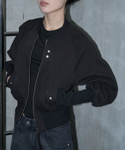 BANDING CROPPED COTTON куртка (BLACK)
