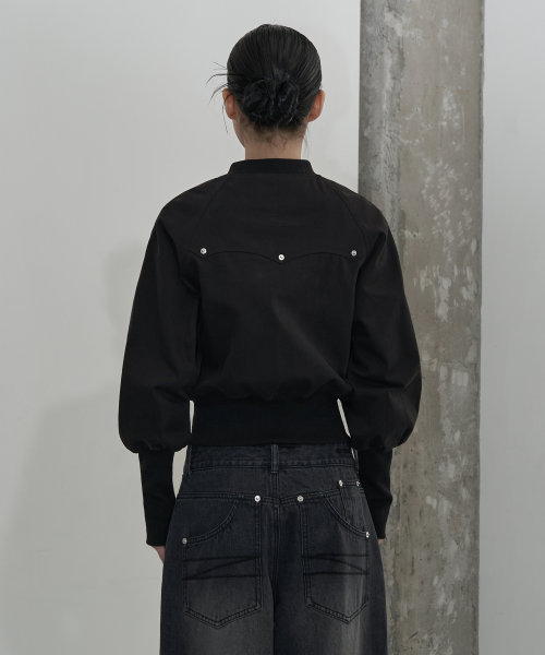 BANDING CROPPED COTTON куртка (BLACK)