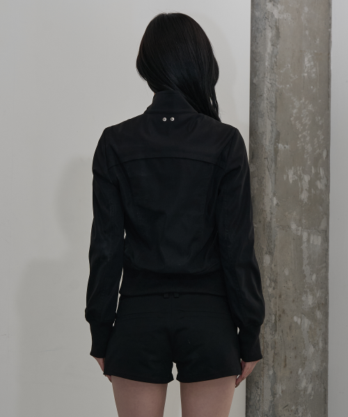 HIGH NECK на молнии SLIM куртка (BLACK)