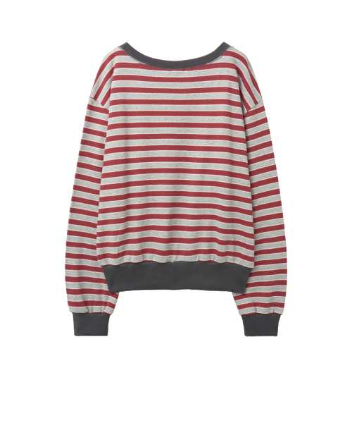 полосатый Off-Shoulder рубашка Red