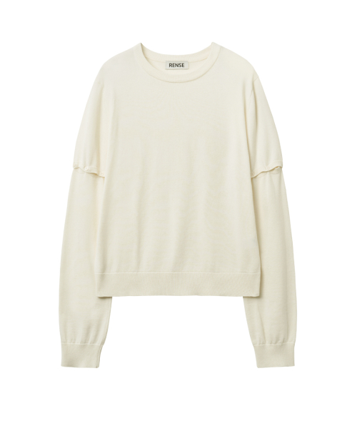 Button Sleeve 2-Way Knit слоновая кость