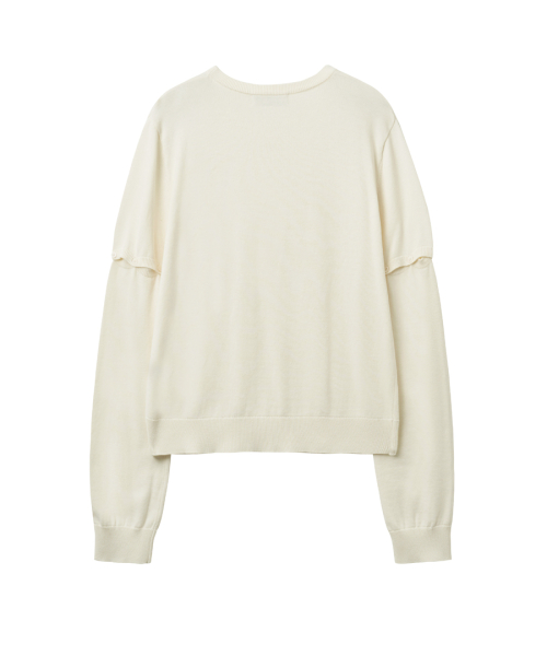 Button Sleeve 2-Way Knit слоновая кость
