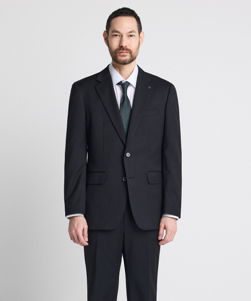 Эластичный шерстяной костюм Essential черный (Classic Fit)_SSJVZ61SET