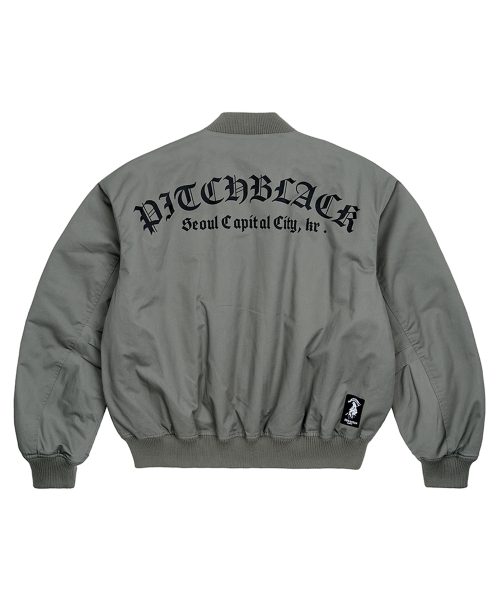 UTILITY POCKET логотип FLIGHT JARCKET (GREY)