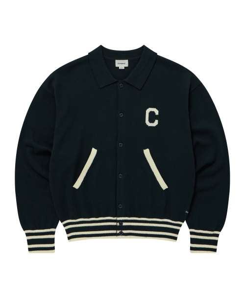 Вязаный бомбер с логотипом C (Navy)