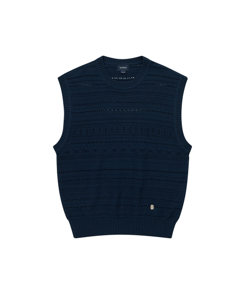 Вязаный жилет ажурной вязки Dark Navy