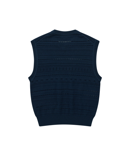 Вязаный жилет ажурной вязки Dark Navy