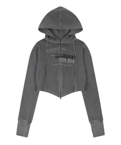 PIGMENT SLIM HOODED на молнии [CHARCOAL]