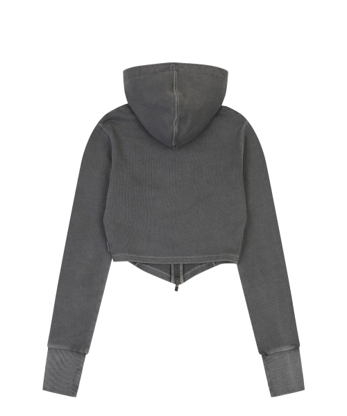 PIGMENT SLIM HOODED на молнии [CHARCOAL]