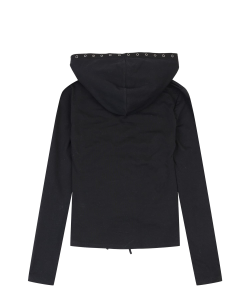 SHIRRING LACE UP худи чёрный