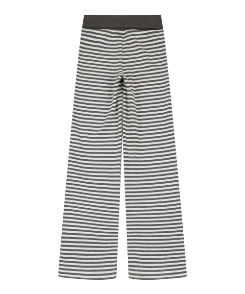 STRIPE JERSEY WIDE PANTS [CHARCOAL]