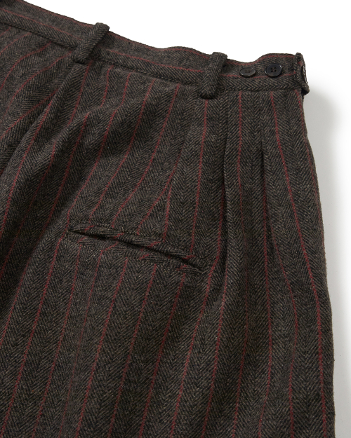 шерстяной herringbone pleat pants / Brown