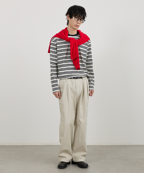 DAILY MULTI-STRIPE LONG SLEEVE TEE BK