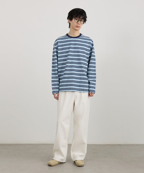 DAILY MULTI-STRIPE LONG SLEEVE TEE BL