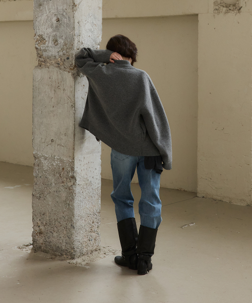 Вязаный кардиган на молнии (Grey)