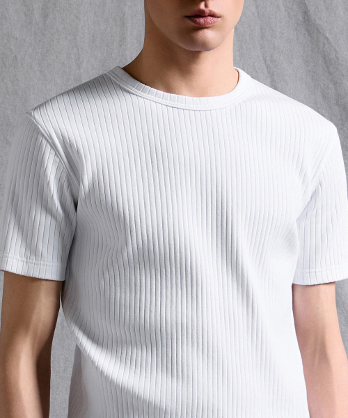 WIDE RIBBED MUSCLE FIT CREW NECK футболка белый
