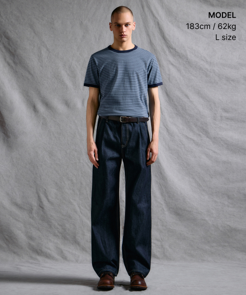 Футболка ringer в двойную полоску [Fade Blue/Navy]