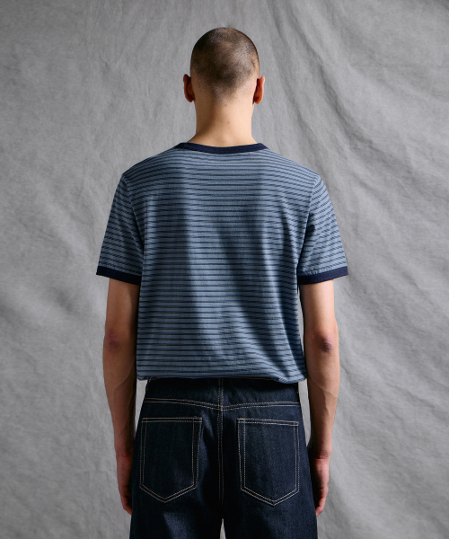Футболка ringer в двойную полоску [Fade Blue/Navy]