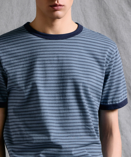Футболка ringer в двойную полоску [Fade Blue/Navy]