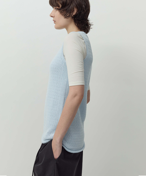 Crochet Knit без рукавов Sky синий