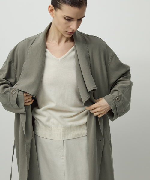 Drape Coat Mud