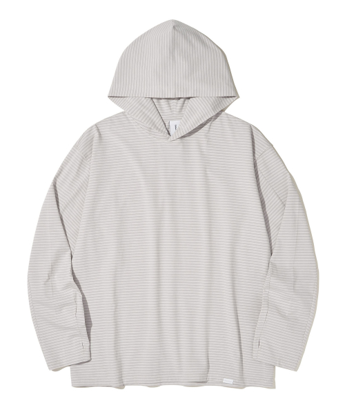Легкое худи в двойную полоску_Light Grey