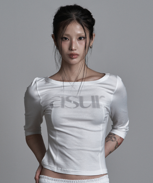 SEWING BOAT NECK SLEEVE белый