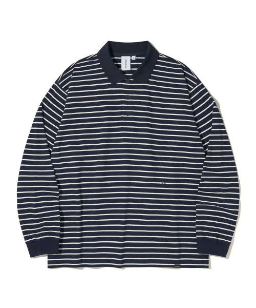 Paris Stripe Long sleeves Polo футболка DARK тёмно-синий