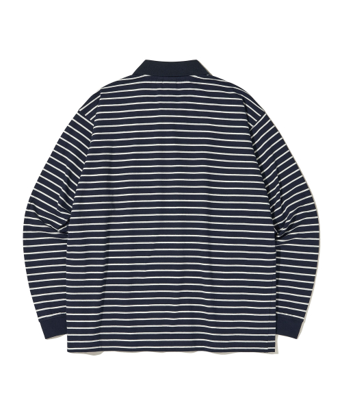 Paris Stripe Long sleeves Polo футболка DARK тёмно-синий
