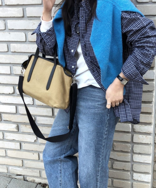 Vintage Cottage Check рубашка тёмно-синий