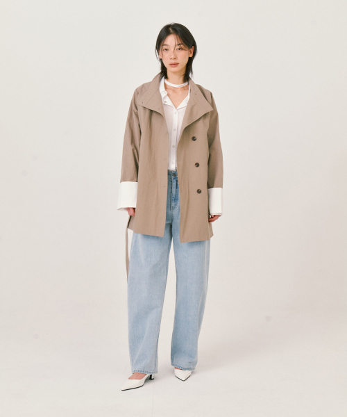 Minimal Half Trench куртка Khaki Beige