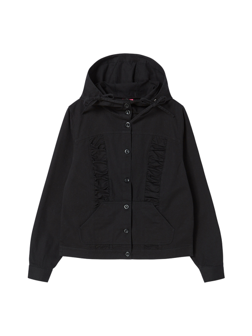COTTON SHIRRING HOOD куртка чёрный