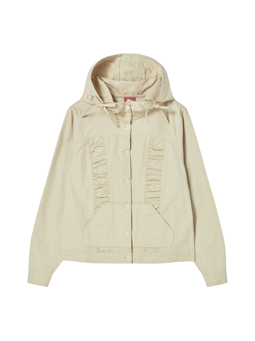 COTTON SHIRRING HOOD куртка BEIGE