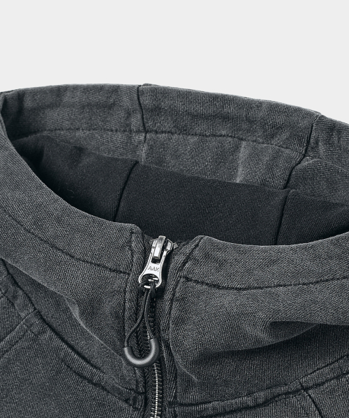 Худи на молнии 2WAY Cotton Pigment Charcoal