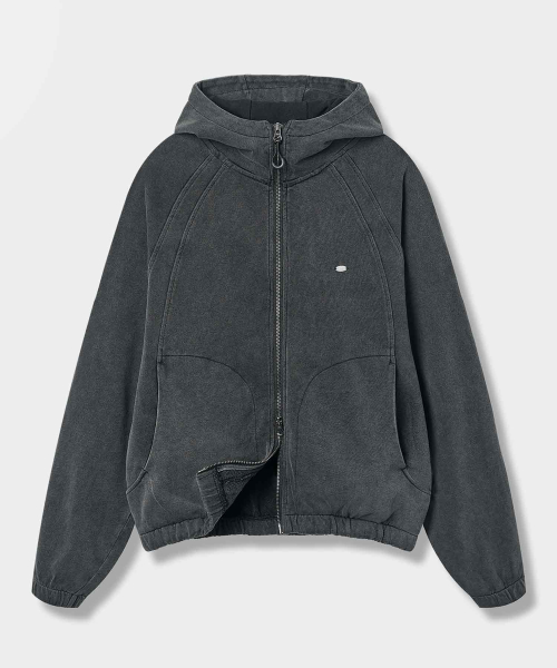 Худи на молнии 2WAY Cotton Pigment Charcoal