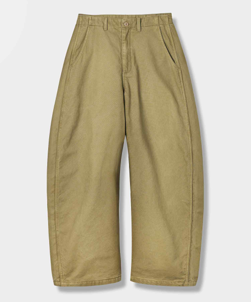 BASIC COTTON CURVED CHINO PANTS 3 COLOR