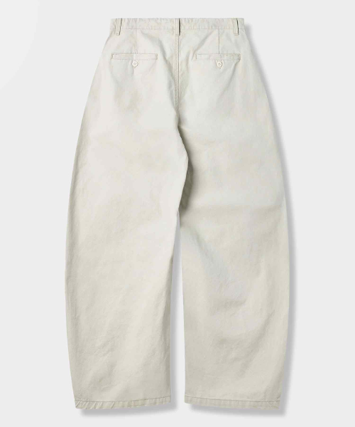 BASIC COTTON CURVED CHINO PANTS 3 COLOR