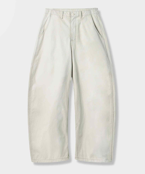 BASIC COTTON CURVED CHINO PANTS 3 COLOR