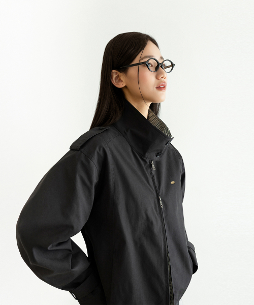 2WAY HIGH-NECK TRENCH BLOUSON куртка чёрный