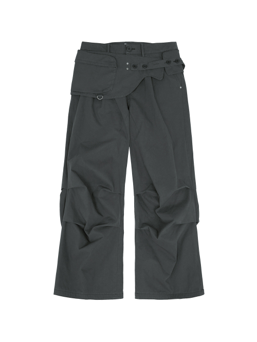 WASHED BELT BAG PANTS [CHARCOAL]
