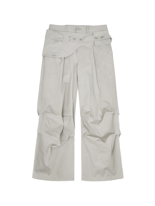 WASHED BELT BAG PANTS [LIGHT серый