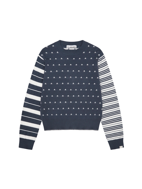 звезда KNIT PULLOVER [DUSTY синий