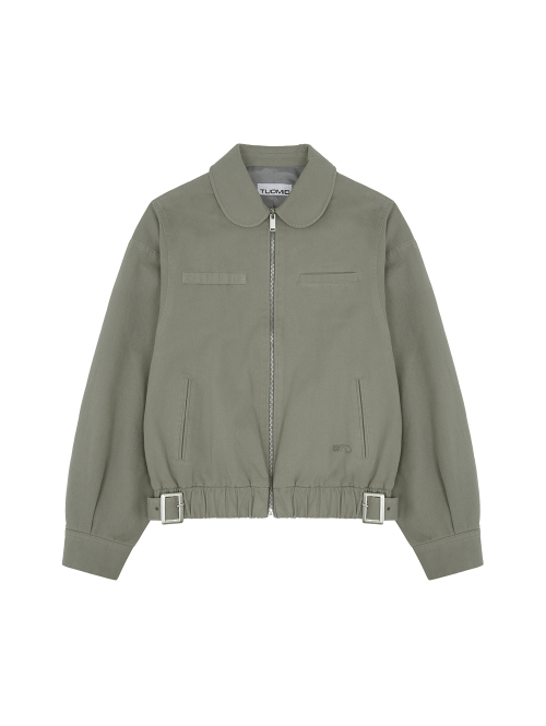 ROUND COLLAR WASHED BOMBER [LIGHT KHAKI]