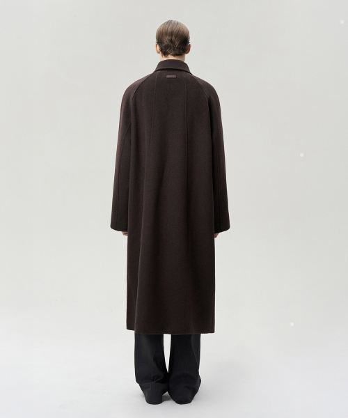 шерстяной BLEND SINGLE BREASTED COAT CHOCOLATE