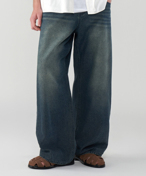 [2PACK]Vintage like linen wide джинсовый pants 4 colors