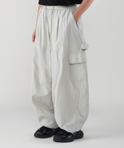 [2PACK]Nylon Carpenter Wide Balloon Pants 4Colors