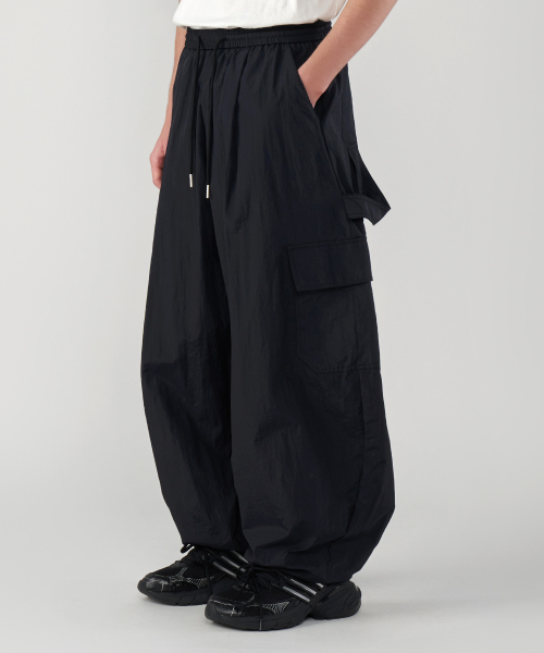 [2PACK]Nylon Carpenter Wide Balloon Pants 4Colors
