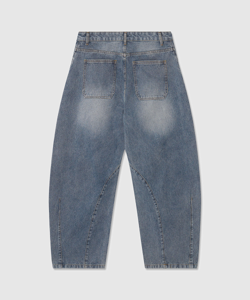 Bruni Curved Denim Pants (Medium Blue)