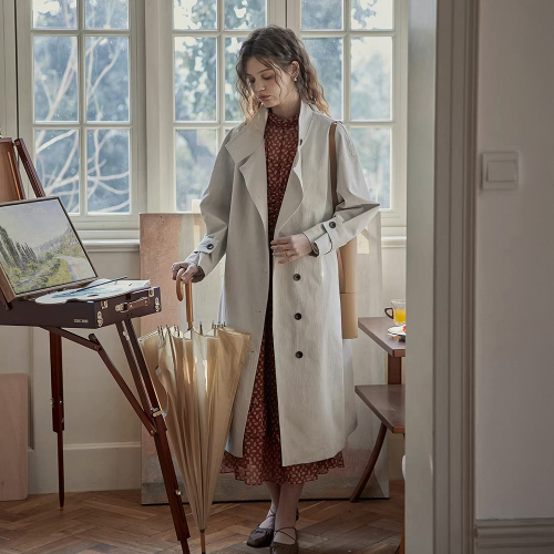 PM_String stand collar trench coat
